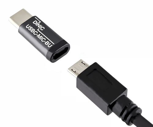 DINIC Adapter, USB C Stecker auf Micro Buchse, 3 Stück Alu, space grey